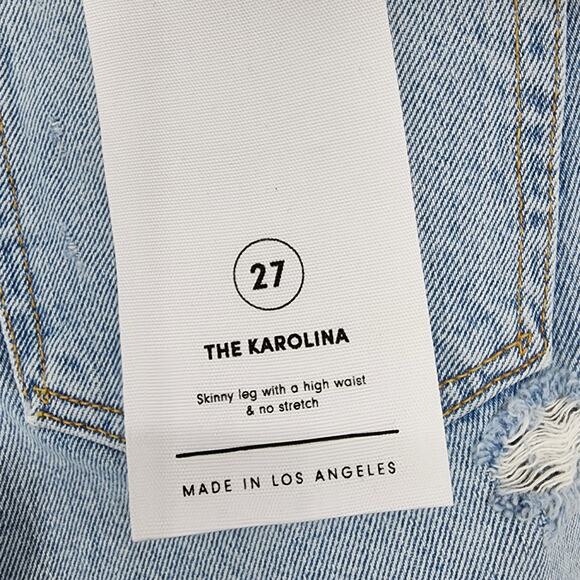 GRLFRND Button Fly Skinny Leg High Rise Distressed Karolina in Live On Size 27 - Picture 6 of 9